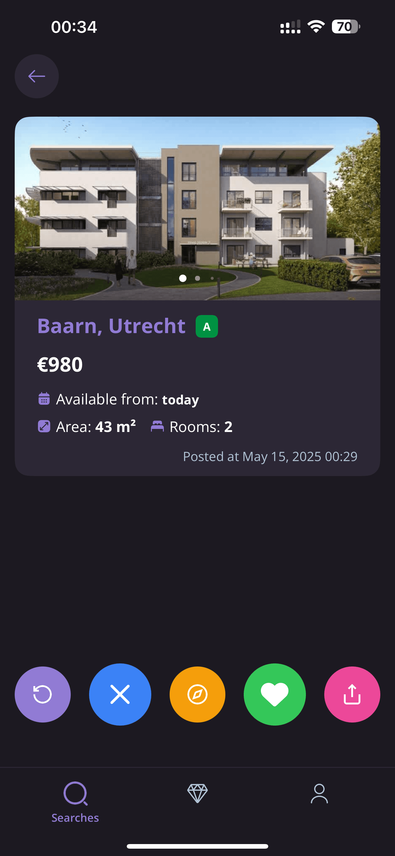 Tinder-like swiping interface for housing